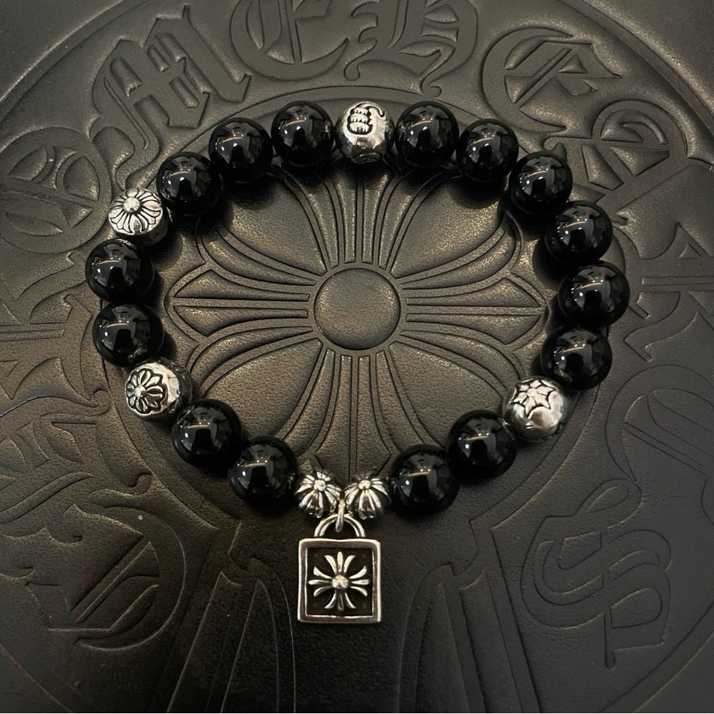 Chrome Hearts Onyx Beaded Bracelet